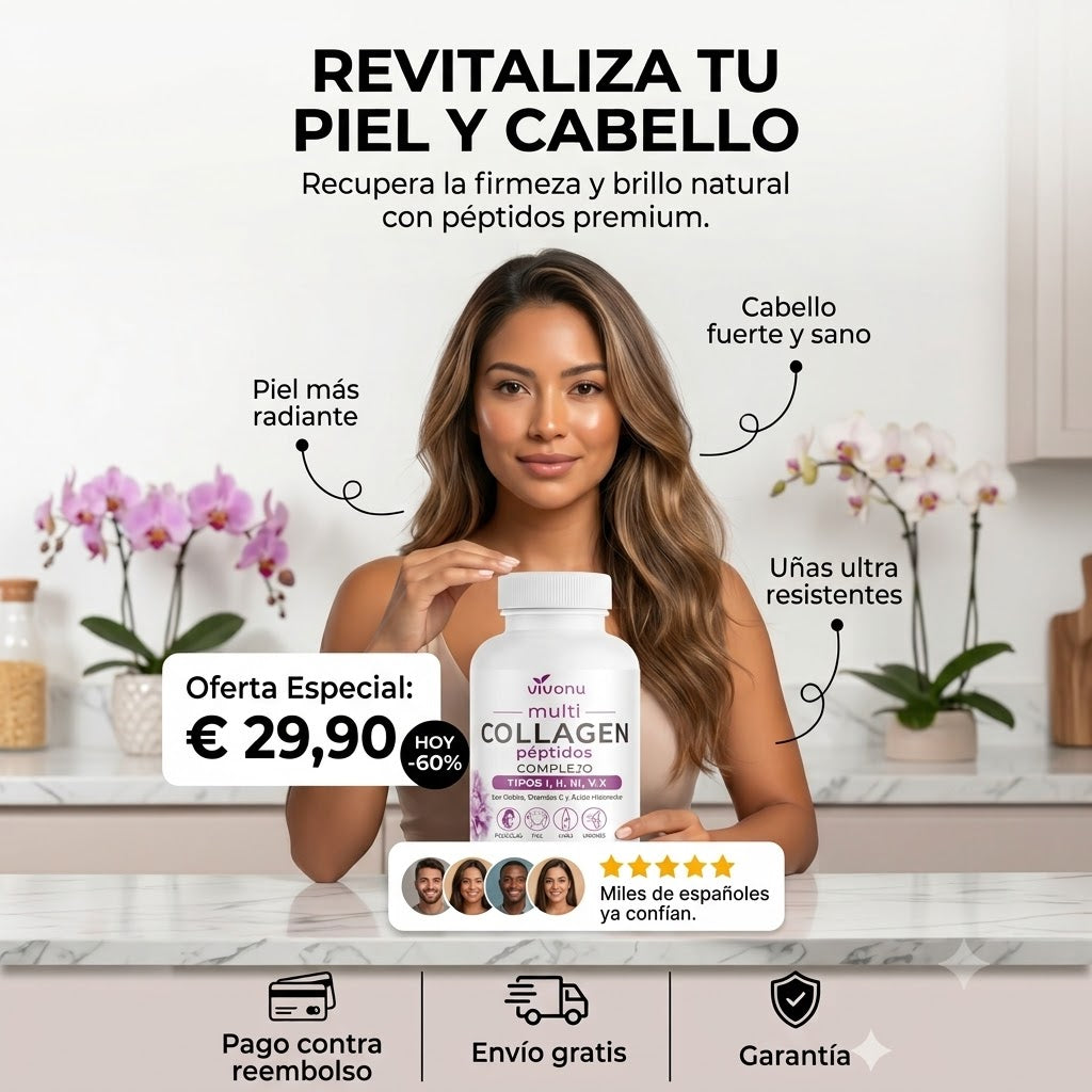 Cápsulas de Colágeno con Vitamina C – Cuidado Diario para Piel, Cabello y Uñas