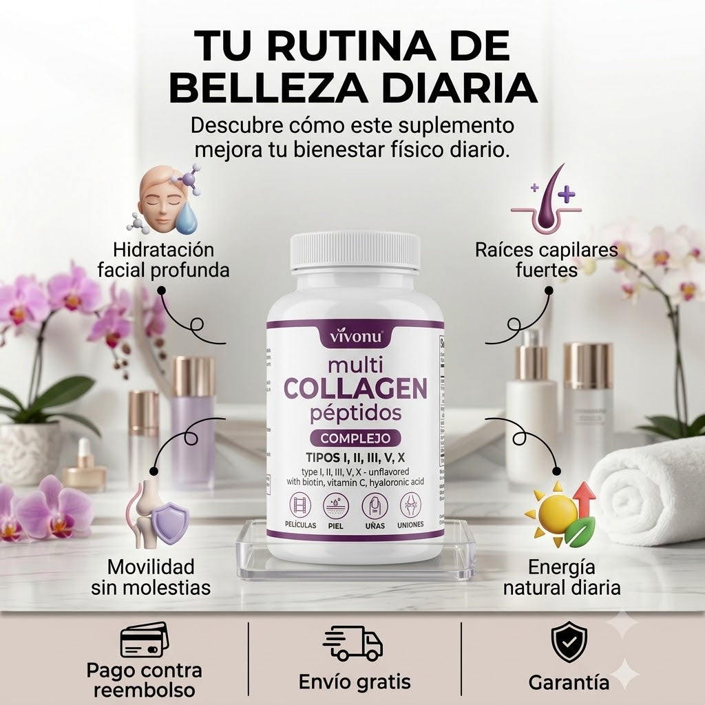 Cápsulas de Colágeno con Vitamina C – Cuidado Diario para Piel, Cabello y Uñas